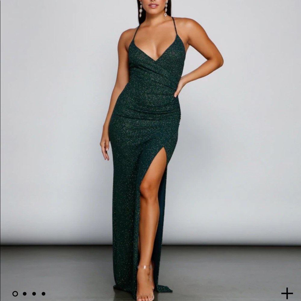 Windsor glitter high slit dress